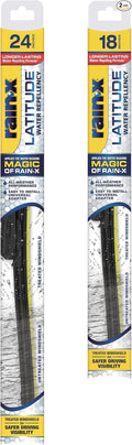 Rain-X 810164 Latitude 2-In-1 Water Repellent Wiper Blades, 24" and 18" Windshield Wipers (Pack Of 2), Automotive Replacement Windshield Wiper Blades With Patented Rain-X Water Repellency Formula
