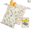 2-PACK Beeswax Bread Bag - Reusable Food Wrapor Homemade Sourdough Loaf,to Keep Fresh Fridge-Safe Beeswax Perfect for Cheese, Fruits Washable & Sustainable Alternative to Plastic