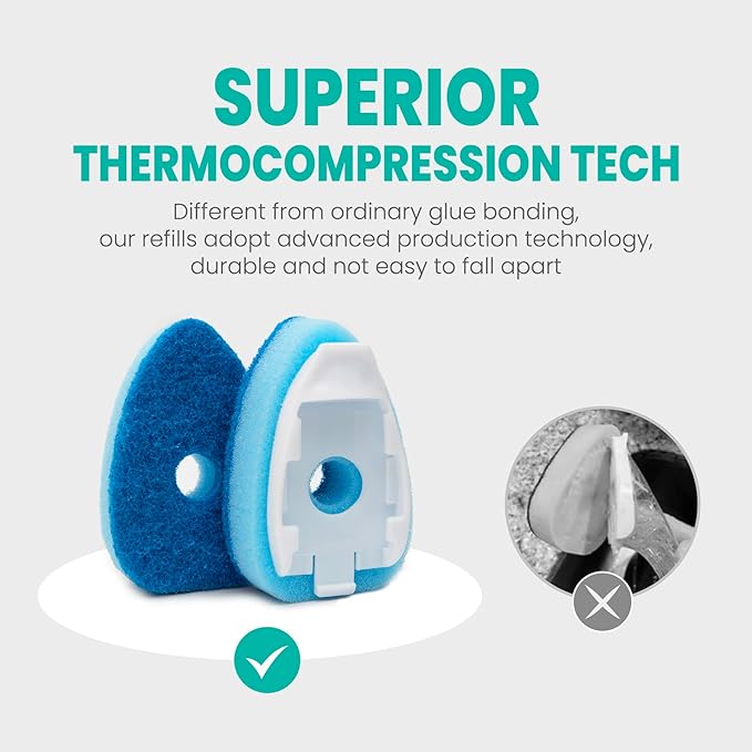 Dish Wand Refills Sponge Head with Hole,Non Scratch Dishwand Refill Heavy Duty Replacement Head,Soap Control Dispensing Scrubbers for Kitchen,Pans,Dishwasher Tools,Compatible Sponges Scrub with Handle