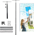 17.3″-60″ Squeegee for Shower Glass - Metal Squeegee with Extension Pole,Window Squeegee for Home, Shower Glass, Car Windshield, High Window, Floors