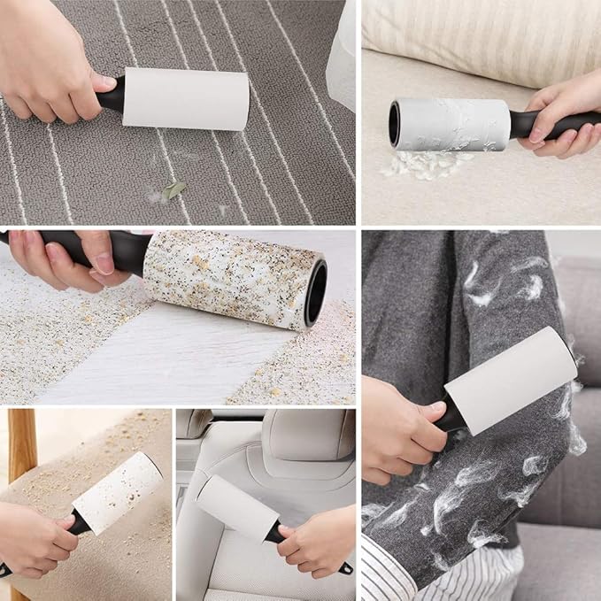 480 Sheet Extra Sticky Lint Roller - Pet Hair Remover for Clothes - 4 Handles + 8 Refills Pack