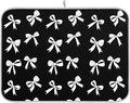 Black Bow Dish Drying Mat for Kitchen Countertop 16x18 Bowknot Coquette Rectangle Small Drying Mat Reusable Quick Dry Dish Sink Absorbent Mats Dishwasher Easy Clean Decorative Home Decor Essentials