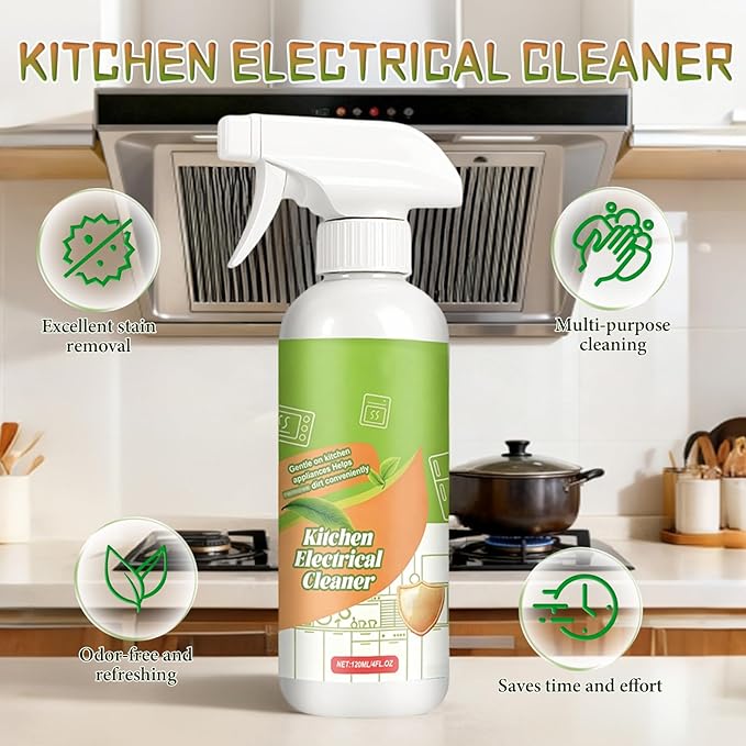 LHBMET Electrolyzed Ion Kitchen Cleaner Spray，Multi-purpose Kitchen Heavy Duty Cleaner Degreaser forAppliances, Household, Oven, Stove, Range Hood (120ML