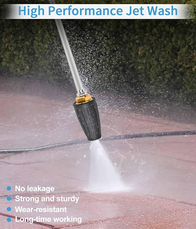 Pressure Washer Tips Turbo Nozzle, Turbo Nozzle Pressure Washer 4000 PSI, 360° Rotating Pressure Washer Turbo Nozzle With 1/4 Inch Quick Connector for Cleaning Brick, Concrete, Vinyl Surfaces(4.0 GPM)