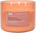 Cinnamon Clove Citrus 3 Wick Soy Candle Large 15.8oz | Spiced Orange Scented Candles for Home | Clean Burn Long Lasting Candle | Warm Cozy Aromatherapy Candle | Housewarming Birthday Gift