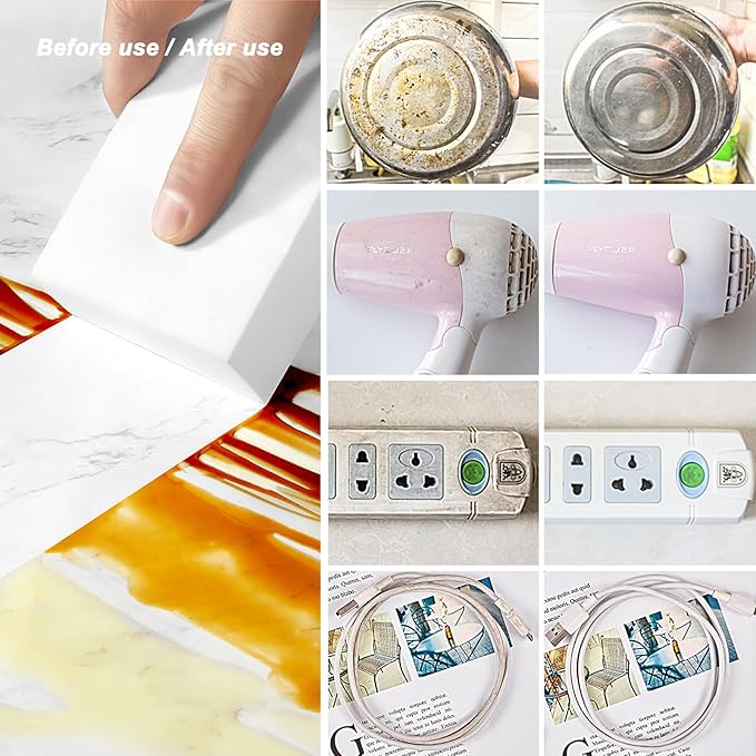 50 Pack Melamine Sponges, Magic Sponge Eraser, Durable Multi-Purpose Premium Melamine Foam Eraser for All Oil Stains, Coffee Cup Stains, Bathroom, Kitchen, Leather, Shoes, Walls, car interiors.