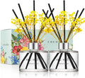 COCODOR Preserved Real Flower Reed Diffuser/Refreshing Air / 6.7oz(200ml) / 2 Pack/Reed Diffuser Set, Oil Diffuser & Reed Diffuser Sticks, Home Decor & Office