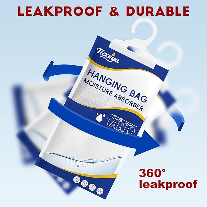Moisture Absorbers 20 Pack,Hanging Closet Dehumidifier Bags,Moisture Absorbing Bags, Desiccant,Moisture Absorbing Bags for Closet,Wardrobes,Bedrooms, Bathrooms
