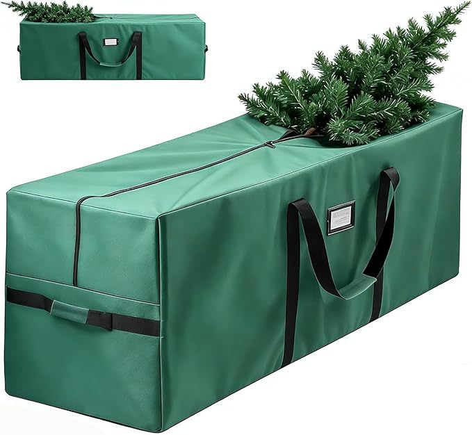 Christmas Tree Storage Bag Waterproof for Up to 11 Ft Artificial Trees, Heavy-Duty Tree Storage Bag with Handles & Zipper for Christmas Decor Storage and Protection