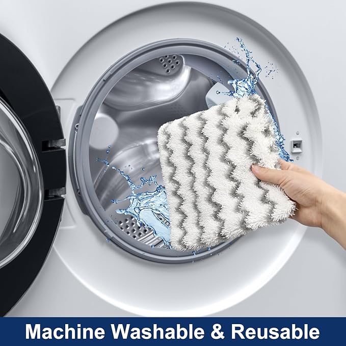 6 Pack Steam Mop Replacement Pads for Shark S3500 Series Steam Mop S3501 S3601 S3550 S3901 SE450 S3801CO S3601D S2901 S2902 Steam Pocket Mop Floor Clean, Microfiber Reusable Steam Scrub Pads for Shark