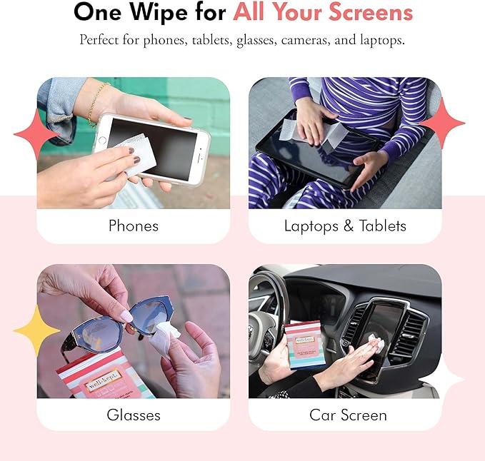 Well-Kept Tech & Lens Wipes - Eyeglass, Screen & Phone Cleaning, Multi-Surface, Lint-Free, Pre Moistened, Streak-Free & Non Scratching - Better Days, 6 Pack (90 Count)