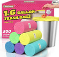 T.FORING 300 Count 1.6 Gallon Mini Trash Bags - 6 Liter Colored Small Garbage Bags Unscented Mini Can Liners Leakproof & Tear Resistant for Bathroom Office Dorm Car