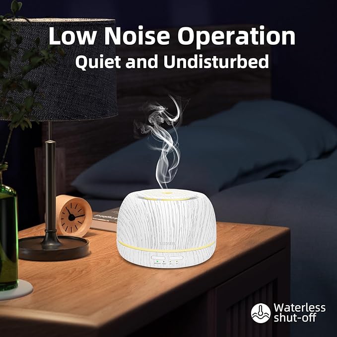 300ML Essential Oil Diffuser, Aromatherapy Diffuser,with Remote Control, 7-Color LED Lights,8 Hours Run Time,Suitable for Home, Bedroom