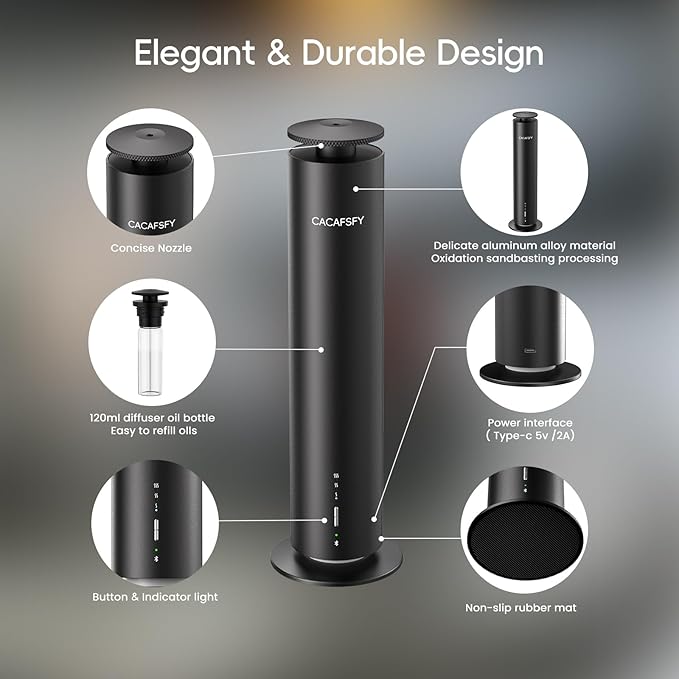 The CACAFSFY Waterless Scent Diffuser Starter Kit -Include 2x120ml Essential Oils,Suitable for Home and Hotel Series Air Diffuser, 1000 Square Inches of Coverage,Remote Control-Hotel Scent Diffuser