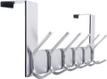 WEBI Over The Door Hook Door Hanger:Over The Door Towel Rack with 6 Hooks for Hanging Coats,Door Coat Hanger Towel Hanger Over Door Coat Rack for Towels,Clothes,Back of Bathroom,Silver