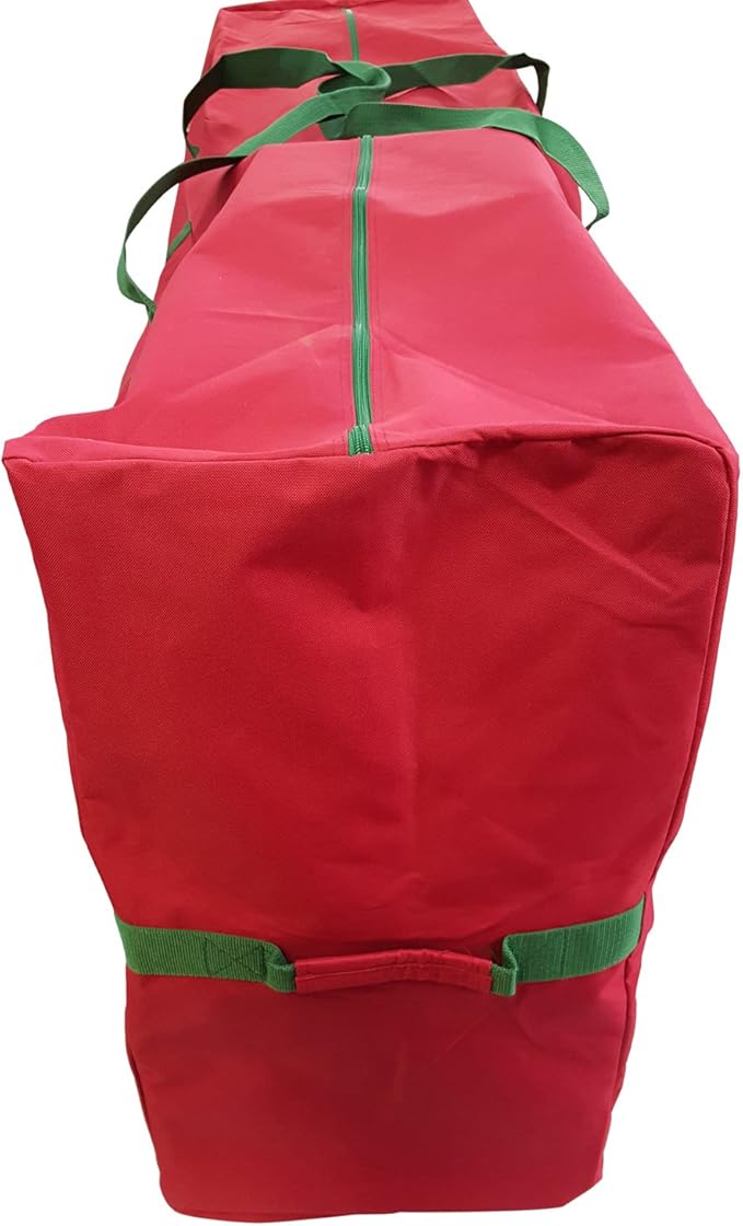 K-Cliffs Extra Large Christmas Tree Storage Bag Heavy Duty X'Mas Holiday Decoration Duffel Fits 9 ft Artificial Trees Durable Quality 65" x 30" x 15" Red