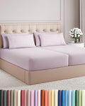 Split King 7 Piece Sheet Set - Comfy Breathable & Cooling - Soft Hotel Luxury Bedding Set w/ 8-16 Inch Deep Pockets - 1 Flat & 2 Fitted Sheet & 4 Pillowcases - Cozy and Wrinkle Free - Light Lavender