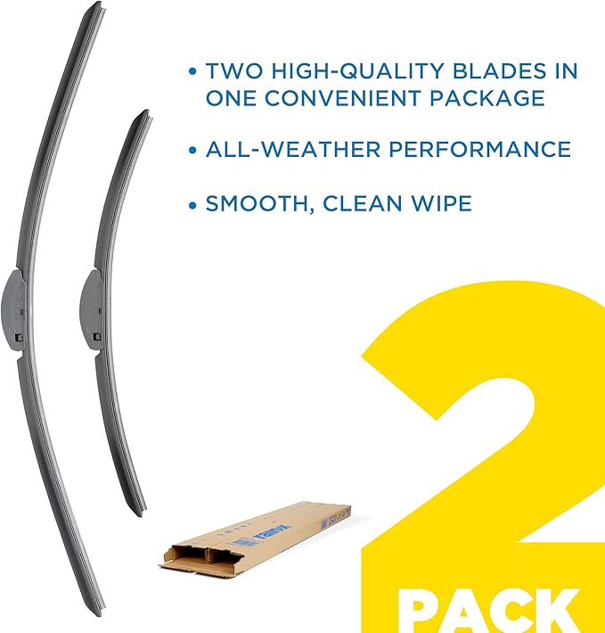 Rain-X 810336 Total Clear Beam Wiper Blades 26" & 17" Windshield Wipers for All-Weather Performance, Rubber Squeegee for Smooth Clean Wipe & Quiet Operation - 2 Pack Value