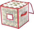 Sattiyrch Plastic Christmas Ornament Storage Box with Trays,Customizable Dividers,Dust-Proof Durable Ornament Organizer Holder,Christmas Storage Containers,Holds 64 x 3 inch Ornaments