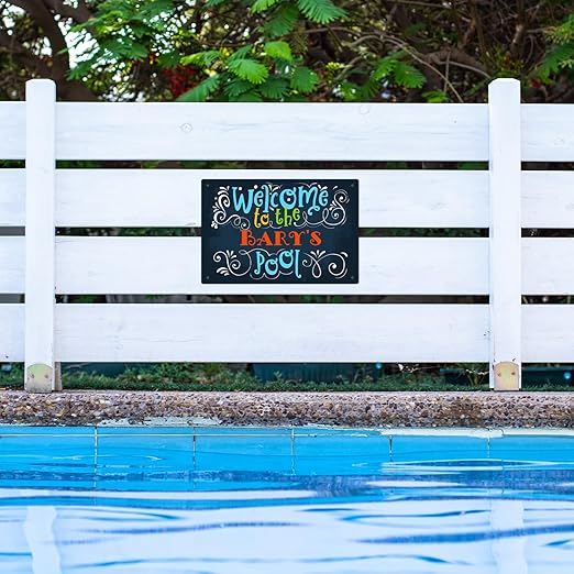Custom Pool Sign, Welcome to The Pool Fun Colors for Pool Décor Sign, 12x18 Inches, Rust Free .063 Aluminum, Fade Resistant, Made in USA by Sigo Signs
