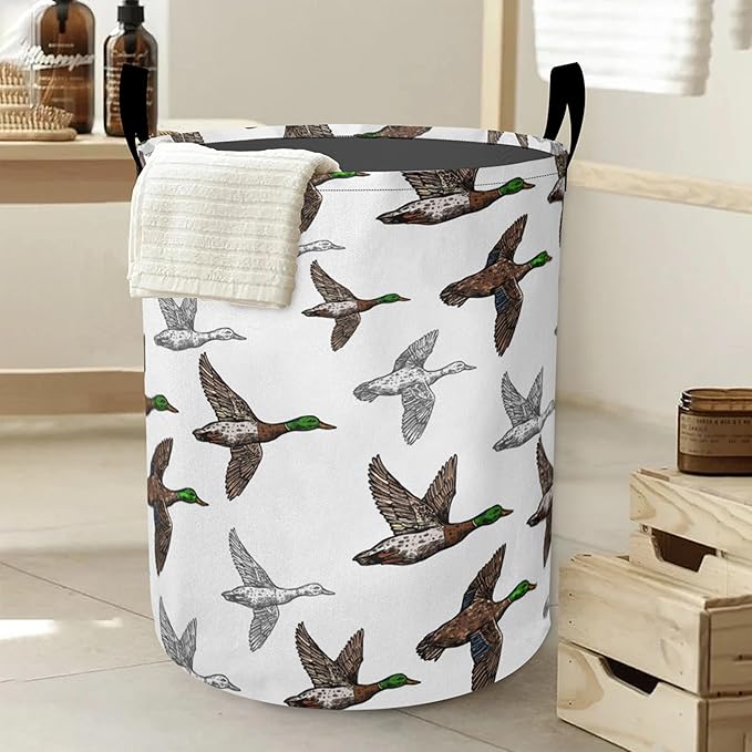 Laundry Basket-Cute Geese Foldable Waterproof Oxford Cloth Funny Tote Bag Laundry Hamper Clothes Storage Bucket Organizer For Bathroom/Laundry Storage/Bedroom Storage Basket