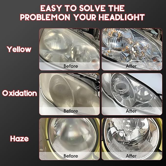 ieribr Automotive Headlamp Restoration Fluid Kit,Headlight Refurbishing Agent,2025 New Automotive Headlamp Restoration Fluid Oxidized Kit,Multifunctional Headlight Polishing for All Vehicle Types