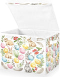 senya Easter Baskets Collapsible Storage Bins with Lids, Rabbit Bunny Eggs Storage Boxes Clothes Baskets for Organizing