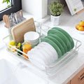 Kitsure Dish Drying Rack for Kitchen Counter, Stainless Steel Sink Organization and Storage Essentials with Cutlery Holder, Home and Appartment Decor, 12''W x 15.5''L, White