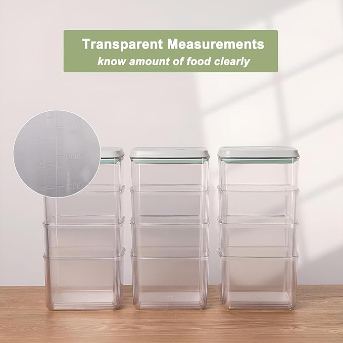 Kahyeets Airtight Food Storage Containers with Lids Pop Up Containers Pasta Organizer for Kitchen Pantry Cereal Snack Flour Sugar Coffee (3pc 1200ml / 1.26qt)