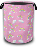 Cute Rainbow Star Cloud Laundry Baskets,Laundry Hamper,Storage Basket with Handles for Bathroom Bedroom College Dormitory Living Room Nursery Organizer 16"x20.8"