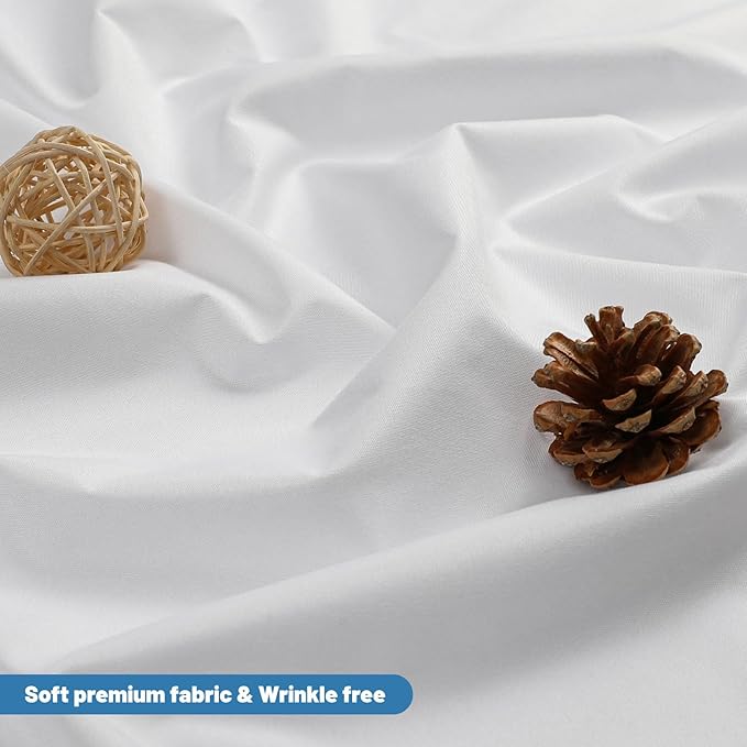 Water-Repellent Fabric Shower Curtain Liner - Hotel Quality Machine Washable, 3 Heavy-Duty Magnets with Rustproof Grommets & Weighted Hem, Standard Size 72x90in White