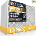 BNX TruFilter 20x25x1 Air Filter MERV 11 (12-Pack) - MADE IN USA - Allergen Defense Electrostatic Pleated Air Conditioner HVAC AC Furnace Filters for Allergies, Dust, Pet, Smoke, Allergy MPR 1200 FPR