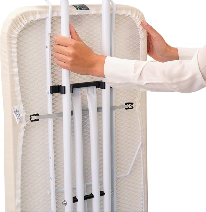 Brabantia Size B Ironing Board (49x15 in) 7 Height Options, Solid Steam Unit Rest Holder (Calm Rustle) Non-Slip Feet, Anti-Collapse Child Locks