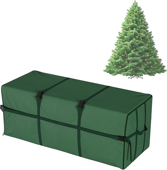 Christmas Tree Storage Bag - Storage Bags for 9FT Disassembled Artificial Trees, Seasonal Decor, Packing, Moving, and Home Organizer by Elf Stor (Green)