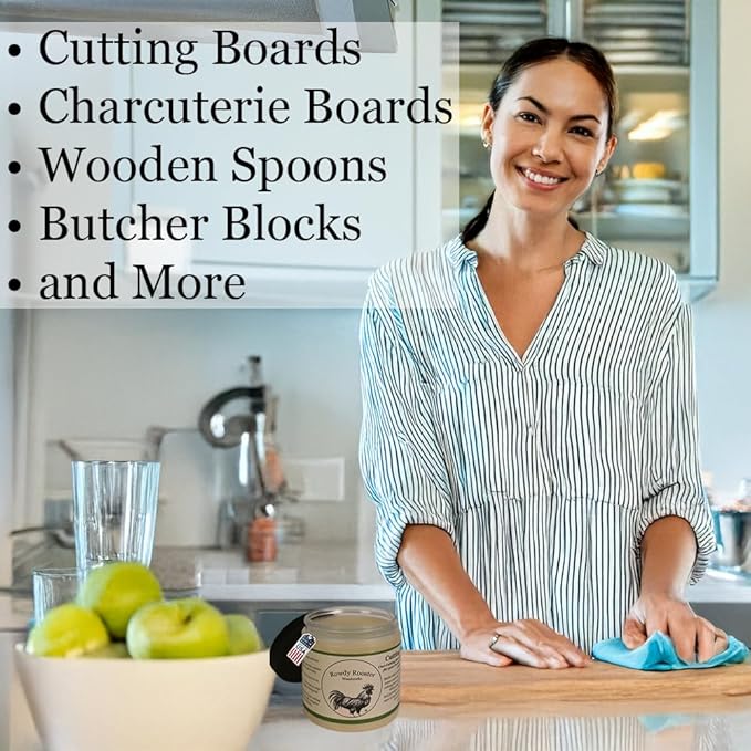 Cutting Board Gel - Wax and Oil Treatment in One - with Food Grade Mineral Oil & Beeswax-Butcher Block Conditioner, Cutting & Charcuterie Board Wax, Citrus Scent.-USA Made* (8 fl.oz)