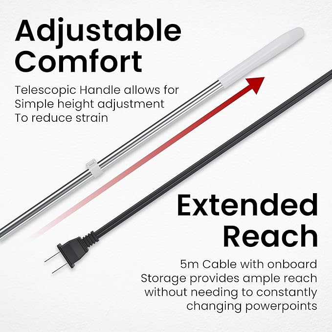 Elev8 Prestige Electric Steam Mop – 15-in-1 Detachable Floor Scrubber with 3 Steam Modes – Electric Mop for Hardwood Floors, Kitchen Hoods & Worktops Cleaning