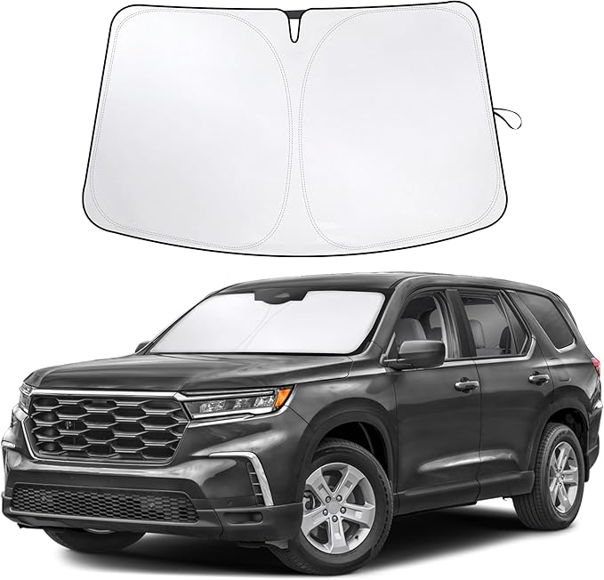 EcoNour Windshield Sun Shade Compatible for Honda Pilot 2016–2025 | Custom Fit SUV Front Window Sunshade | Foldable Heat & UV Reflective Sun Visor