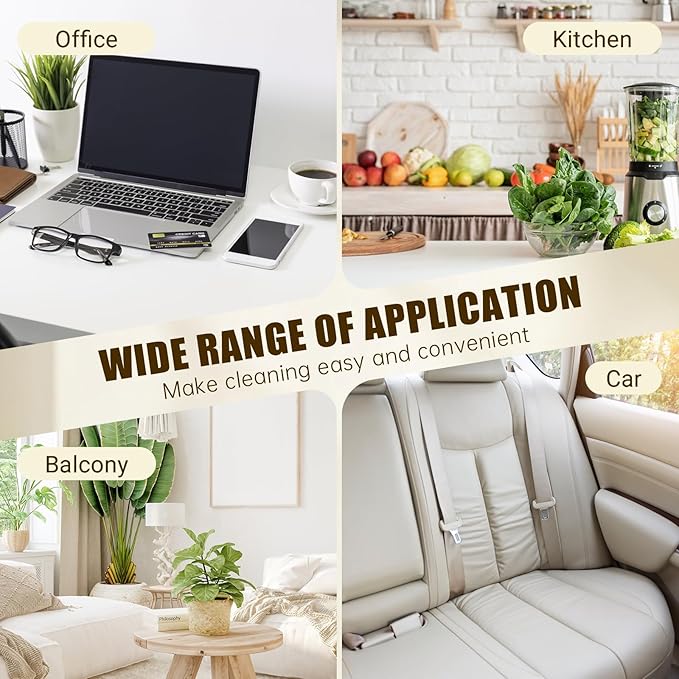 THINKLEARN 2PCS Mini Broom and Dustpan Set, Small Dustpan and Brush, Compact Hand Broom Dust Pan Set for Cleaning, Beige