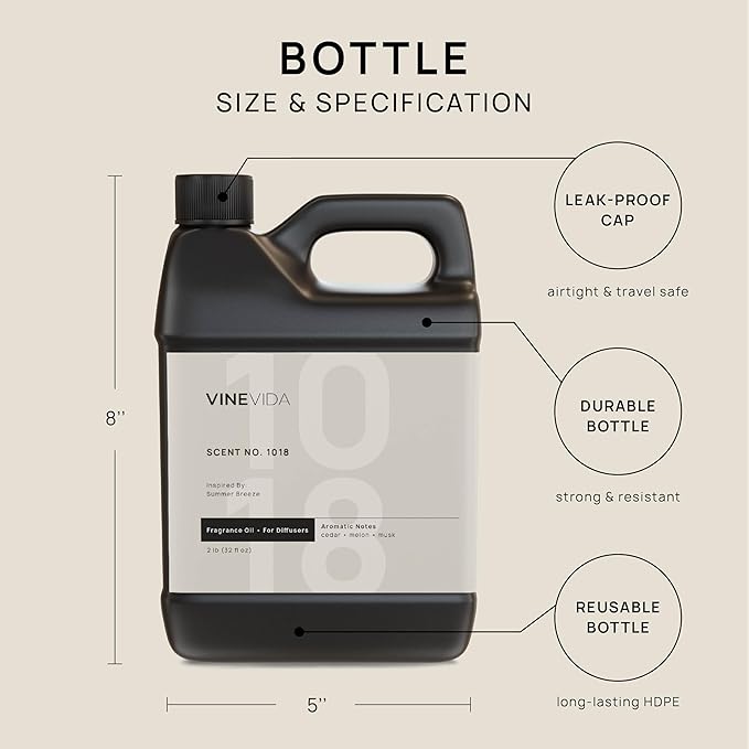 VINEVIDA (32oz) Hotel Fragrance Collection Diffuser Oil - Cold Air Diffuser for Home - Scent No.1018 Inspired by Ritz Carlton