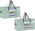 VENO 2 Pack Moving Bags, Christmas Storage Bins, Moving Boxes Alternative, Comforter and Blanket Storage Bags, College Dorm Packing Supplies, Foldable Heavy-Duty Tote (Light Green Matte, 2 Pack)