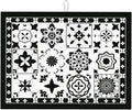 Retro Black Pattern Dish Drying Mat 18x24 For Kitchen Counter Absorbent Microfiber Dishes Pad Dish Drainer Rack Mats Fast Dry Kitchen Accessories