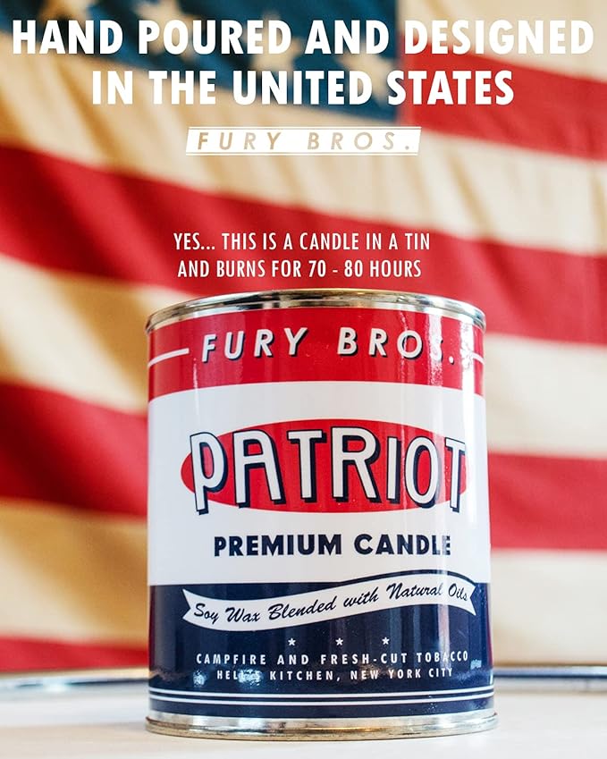 Long-Burning, One-Pint Premium Candles for Men | Vintage Inspired Oil Can Design | Arrowhead - Smoked Tonka & Pipe Tobacco | Soy Wax, Vegan Friendly, Made in The USA | Fury Bros. | Classically Cool