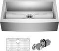 Kraus KHF200-36 Standart PRO Kitchen Stainless Steel Sink, 36 Inch Round Apron Single Bowl