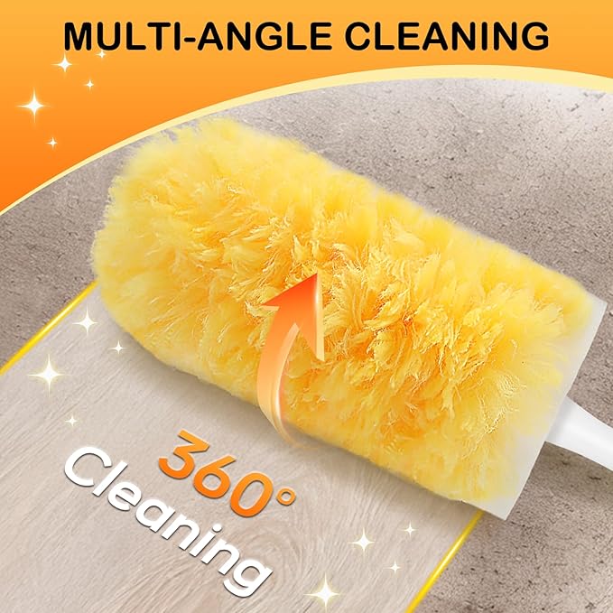 SetSail Dusters for Cleaning 30 Count Duster Refills with 1 Handle Disposable Duster Refill Multi Surface 360 Duster Cleaner Kit for Ceiling Fan, Blind, Furniture