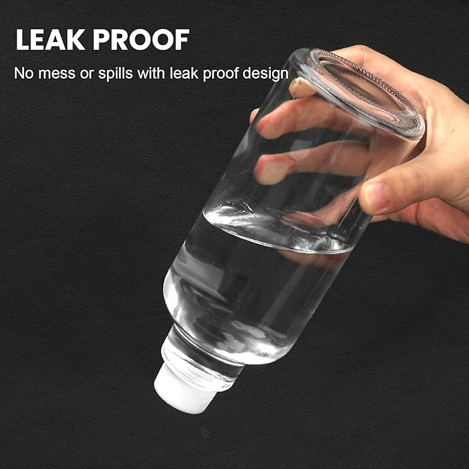 Hethyo Glass Spray Bottles 16.9oz Empty Spray Bottle Mist/Stream Spraying Small Refillable Containers for Hair Care, Cleaning Solutions, Plants, Essential Oils 2 Pack (Clear, 16.9oz)