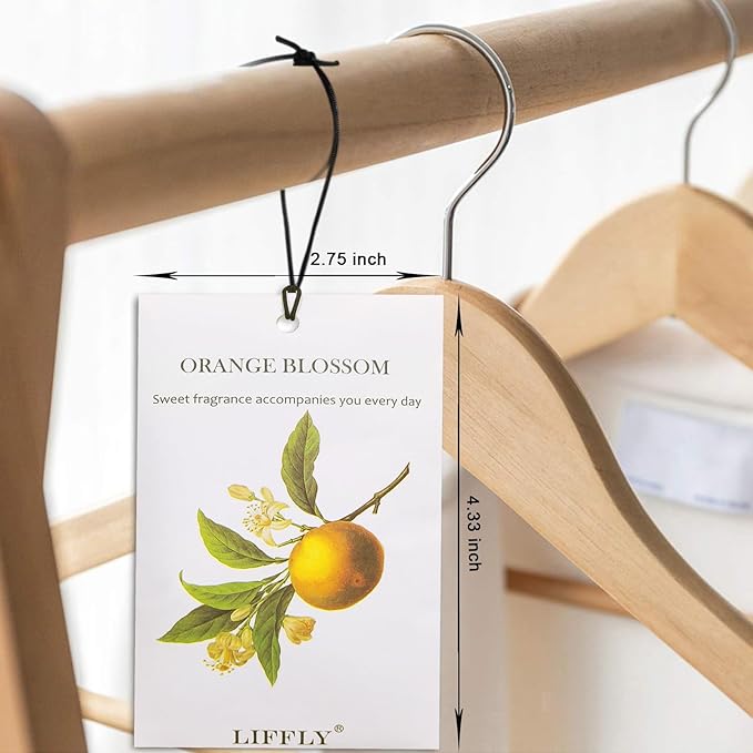 LIFFLY 14 Packs Orange Blossom Sachets fit Drawer and Closet Long Lasting Gift