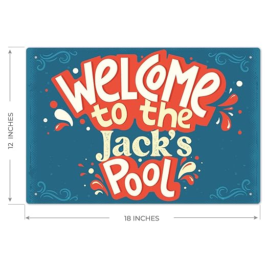 Custom Pool Sign, Welcome to The Pool Fun for Pool Décor Sign, 12x18 Inches, Rust Free .063 Aluminum, Fade Resistant, Made in USA by Sigo Signs