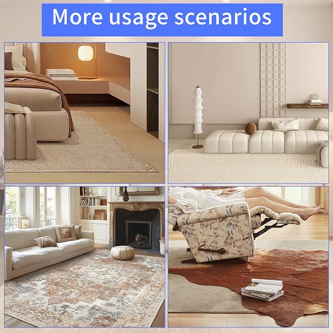 Extra Large Area Rug Cushioned Pad, 9x12 Ft Thick Felt Pad for Hardwood Floors, Keeps Rug in Place Soft