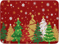 Christmas Dish Drying Mat 18 x 24 Inch Red and Green Absorbent Reversible Microfiber Mat Xmas Tree and Snowflake Pattern Dish Rack Pad for Coffee Bar Winter Decor