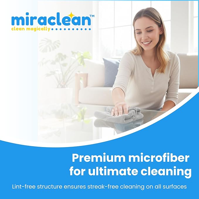 Microfiber Cleaning Cloth Grey 12 Pack Premium Microfiber Towels for Cars, Lint Free, Scratch-Free, Highly Absorbent, Reusable Cleaning Rags for Car, 320 GSM Household, Kitchen, Window, 12" x 12"